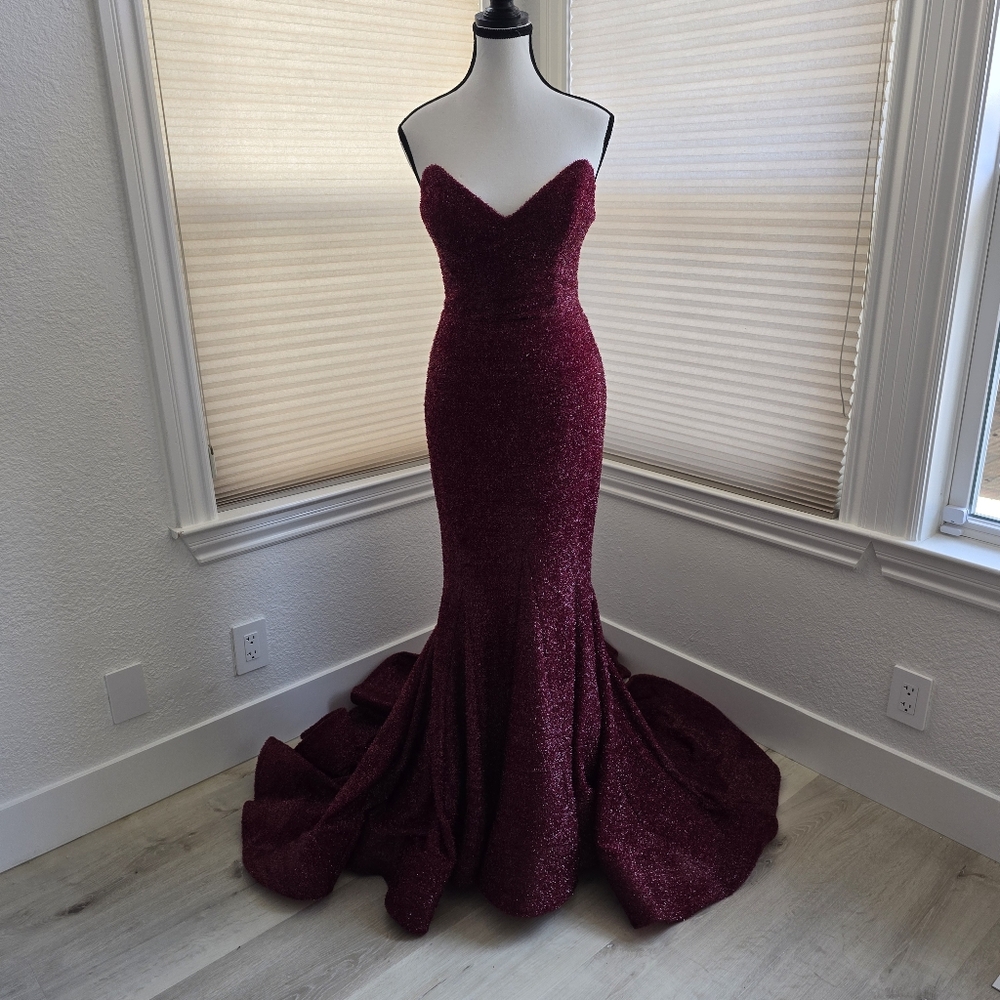 Tarik Ediz Long Red Dress Size 4